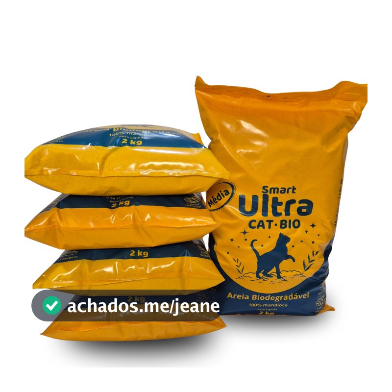 Areia Biodegradável Vegetal para Gatos Kit – Natural Alta Absorção e Controle de Odores