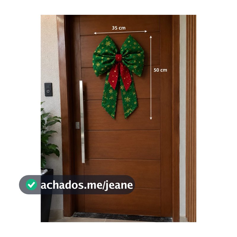 Laço Natalino Grande para Porta | Enfeite de Natal Decorativo