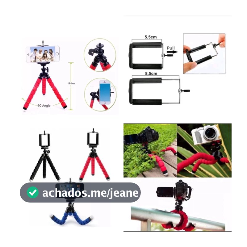 Mini Tripé Ajustável Universal Para Celular Com Suporte Flexível de Mesa Smartphone Monopé Escalavel 360