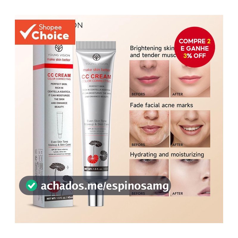 Creme Hidratante Centella Asiatica CC , Com Efeitos De Ocultação Pré-Maquiagem , De Longa Duração , Sem Transferência E