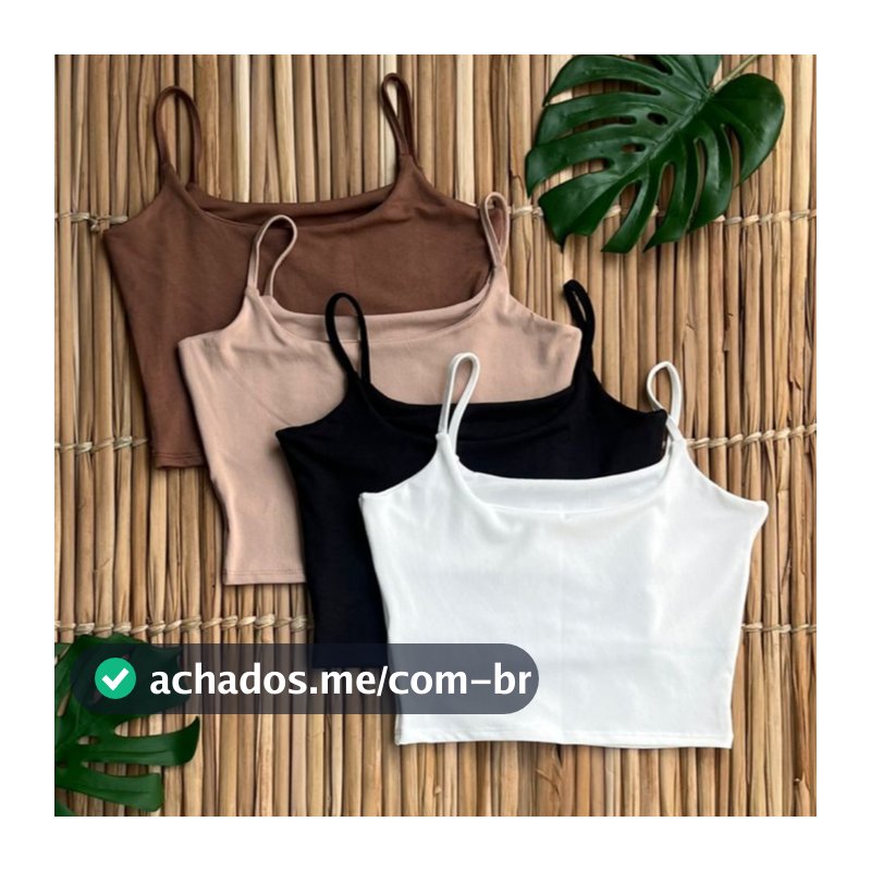 Kit 4 Cropped Suplex Feminino Alça Fina Blogueira Croped Top Faixa Academia Simples Verão Praia