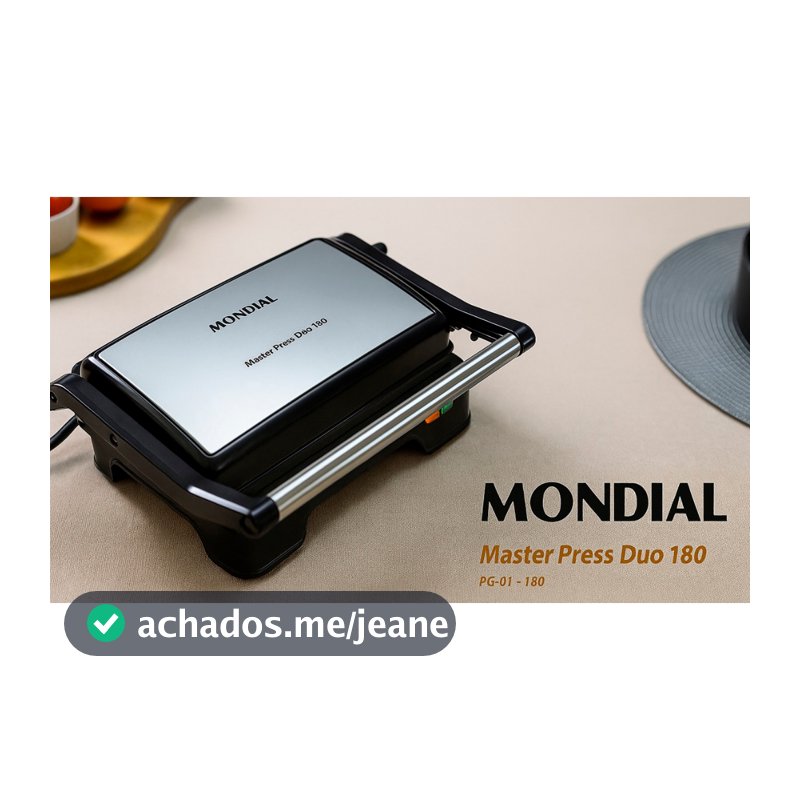 Sanduicheira Master Press Duo 180 Pg-01-180 1000w 110V Preto/inox Mondial Cor Preto