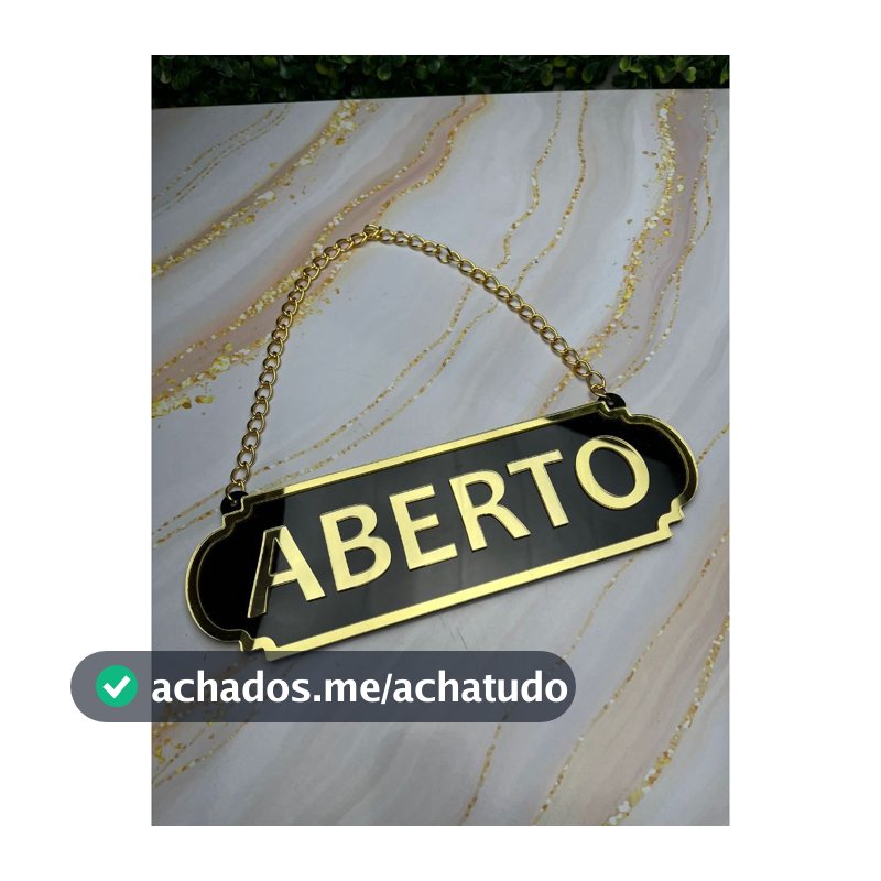 PLACA ABERTO E FECHADO EM ACRILICO ESPELHADO COM VENTOSA