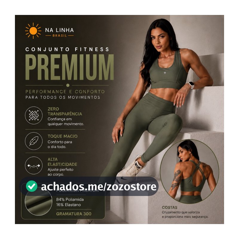 Conjunto Fitness Feminino Academia Poliamida Legging Top Zero Transparência.