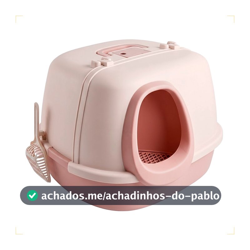 Banheiro Sanitário 56cm Túnel Caixa de Areia Higiênica Fechada com Filtro de Carvão Antiodor
