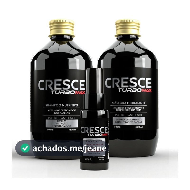 Kit Crescimento Capilar Shampoo Mascara e Tônico Antiqueda Fortalecimento dos Fios