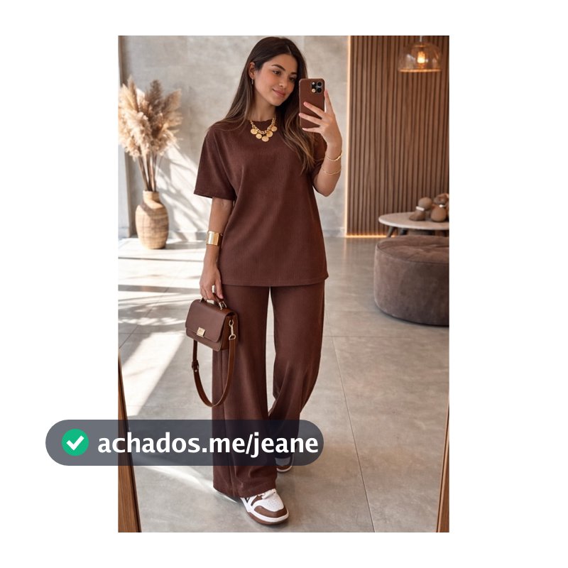 Conjunto Feminino Elegante Premium Blusa Oversized + Calça Pantalona Moda Casual Look Moderno e Confortável Aerolook