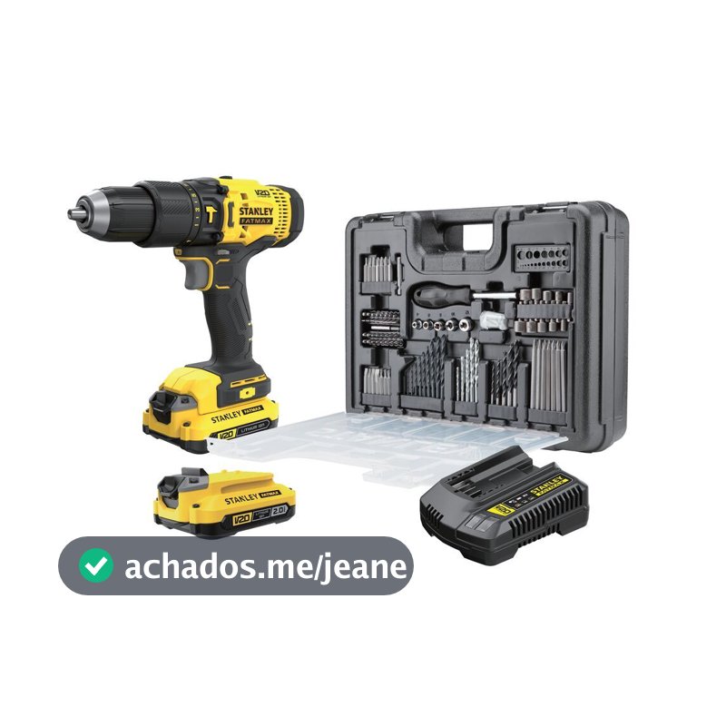Parafusadeira e Furadeira Impacto STANLEY SCD712D2KA 13mm 20V Com 2 Velocidades 110V