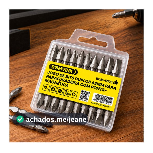 Conjunto Bits Magnetico Duplo 65mm 10 Peça Ponteira Parafusa