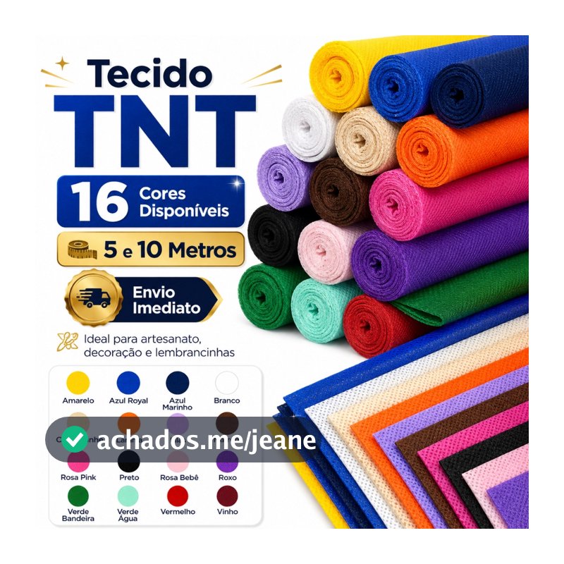Tecido TNT 5 Metros Ou 10 Metros 16 Cores Disponiveis Artesanato Decoraçao G40 Envio Imediato