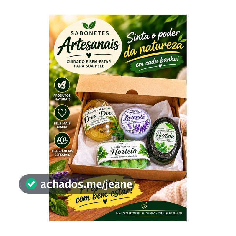 Sabonete Artesanal kit com 4 unidades