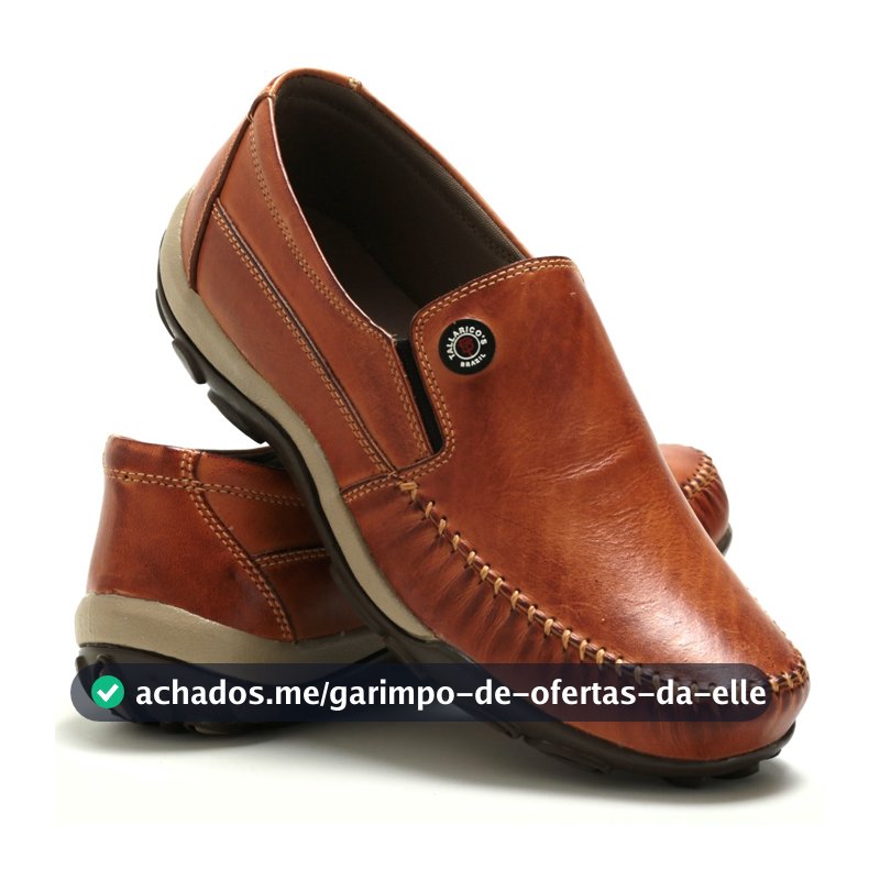Sapatilha Mocassim Masculina Couro Legitimo Conforto Total