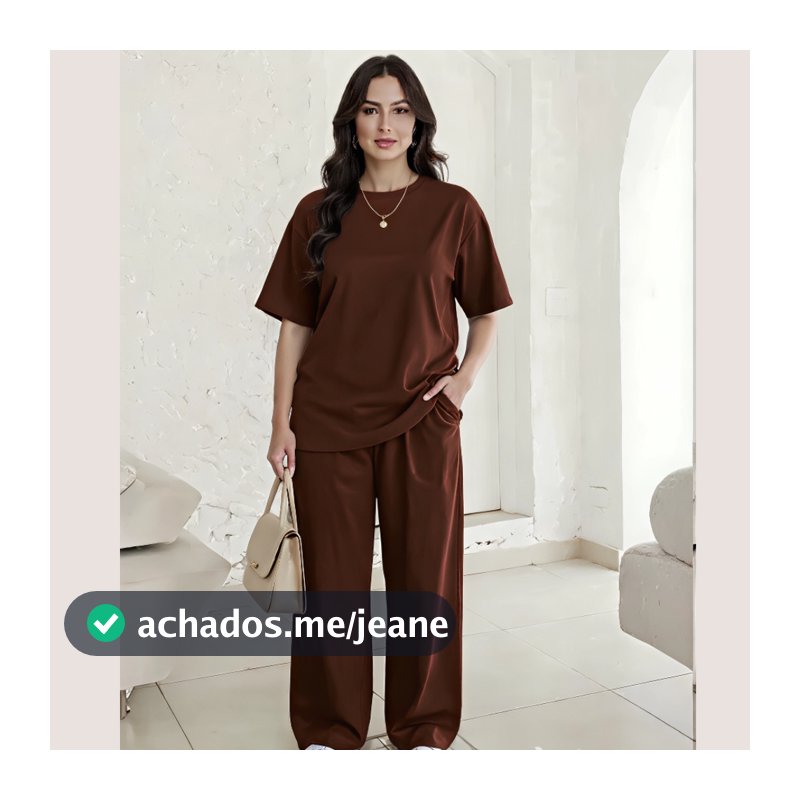 Conjunto Blusa feminina over e Calça estilo pantalona