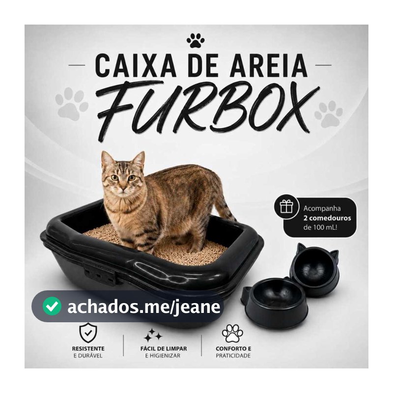 Caixa Areia Furba Furbox Pet Banheiro Gato Grande Bandeja Sanitário Inteligente Alta Envio Imediato