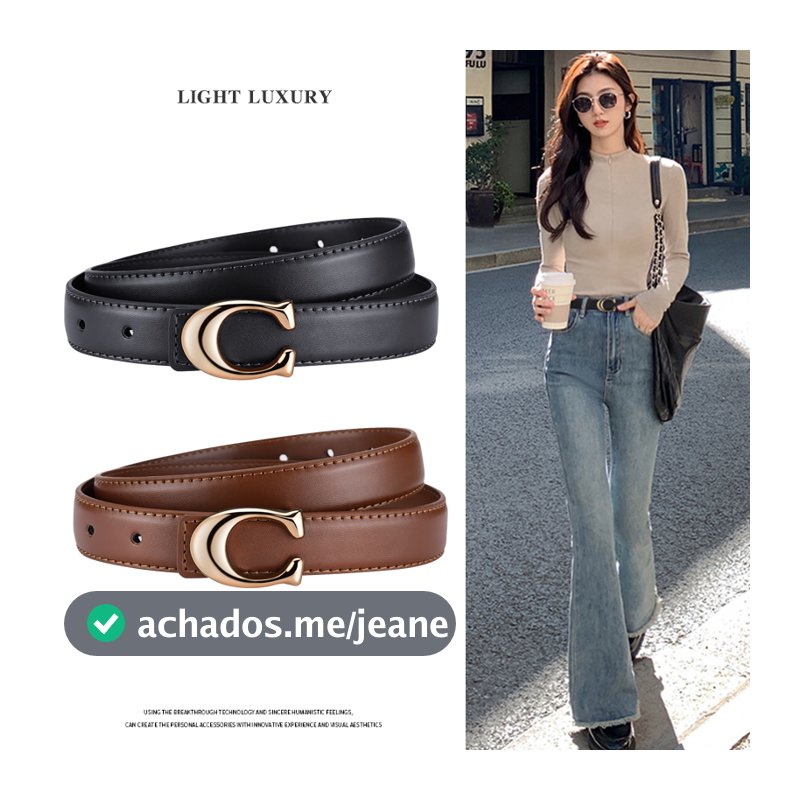 Cinto Elegante E Fino Para Mulheres – Alça Minimalista Com Fivela De Liga Vestidos Jeans