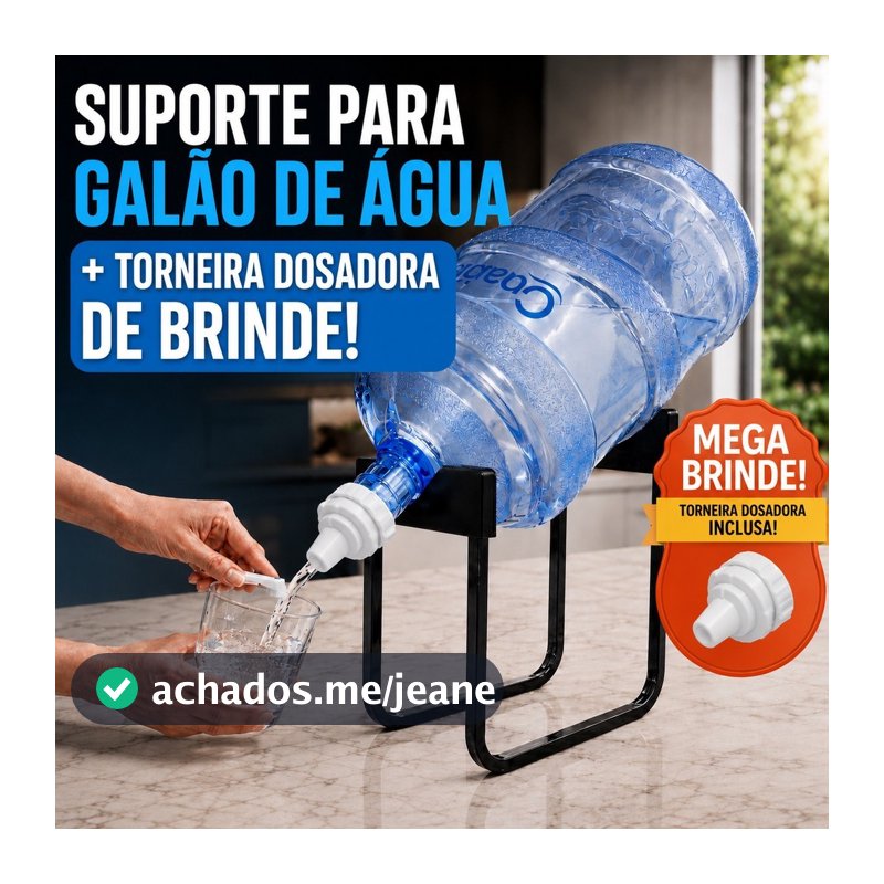 Suporte para Galão de Água 20 litros com Torneira Dosadora Suporte para Bebedouro Acessório para Galão Suporte de ferro