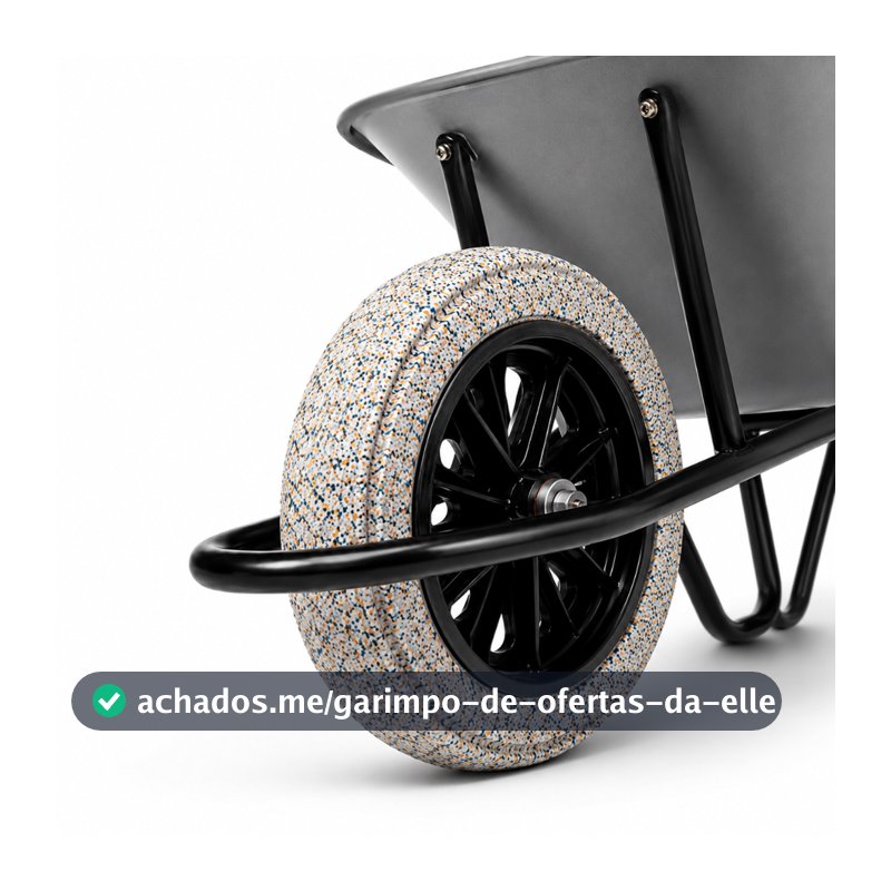 Pneu com Roda para Carrinho de Mão e Carriola Aro 8 Reforçado | Furo 19mm e 26mm