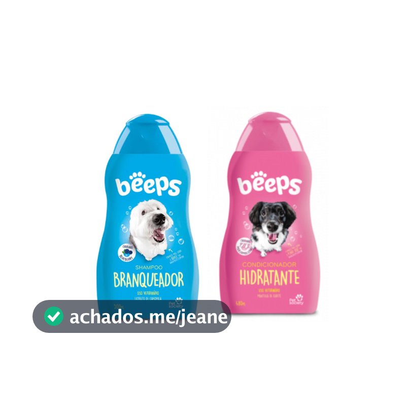 01 Shampoo Pet Branqueador e 01 Condicionador Beeps