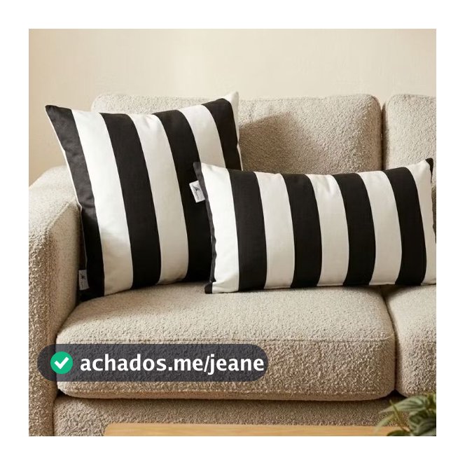 Capas para Almofadas Listrada Preto e Branco_com até 3unidades
