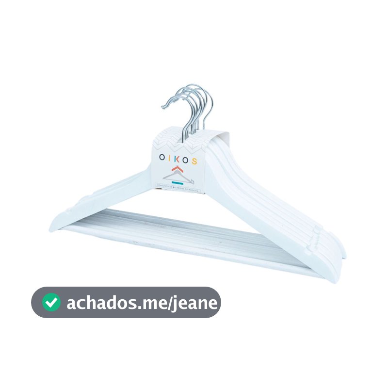 Conjunto de Cabides de Madeira 8 Pçs - Oikos