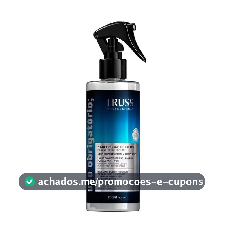 Truss Uso Obrigatório Leave-in Reconstrutor 260ml | Proteção Térmica, Brilho e Reparação Imediata