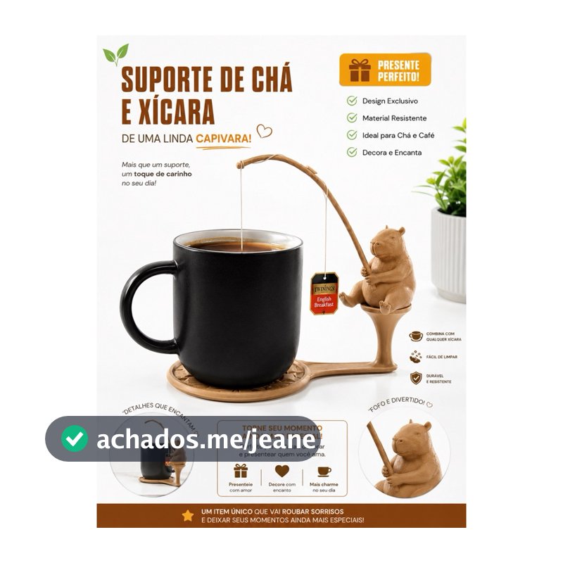 Suporte Capivara Porta Sachê Chá Café Porta Caneca Xícara Decorativo Presente Criativo Divertido Organizador