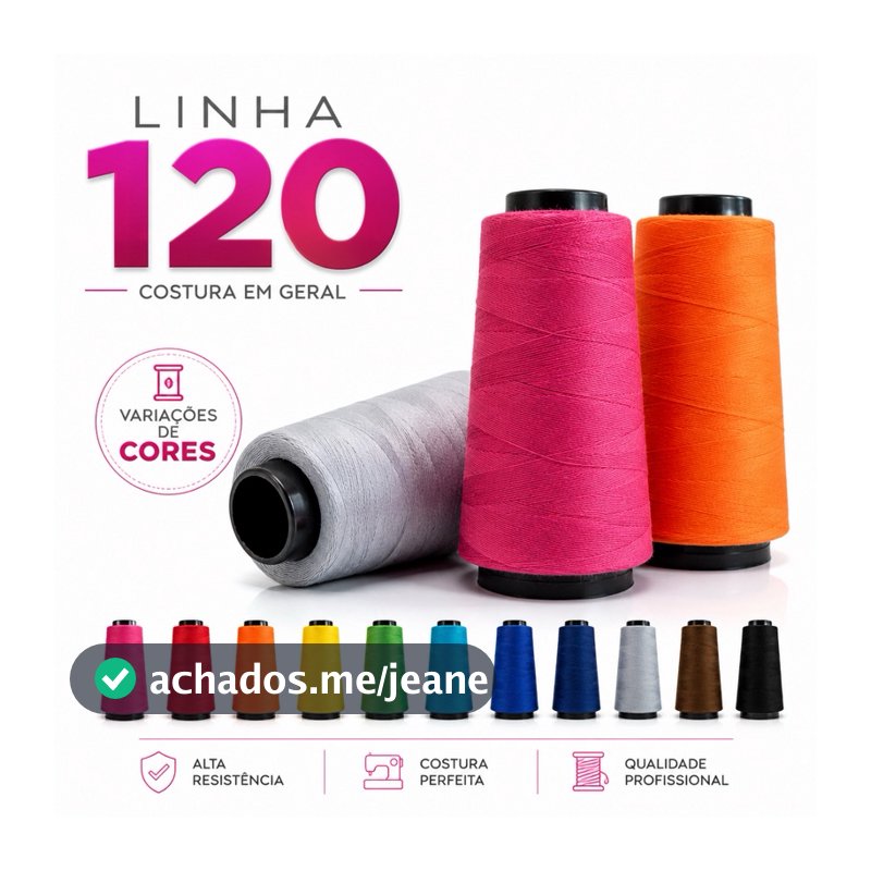 Linha 120 para costura em geral 1500 jardas 100% Poliéster - 1371mt