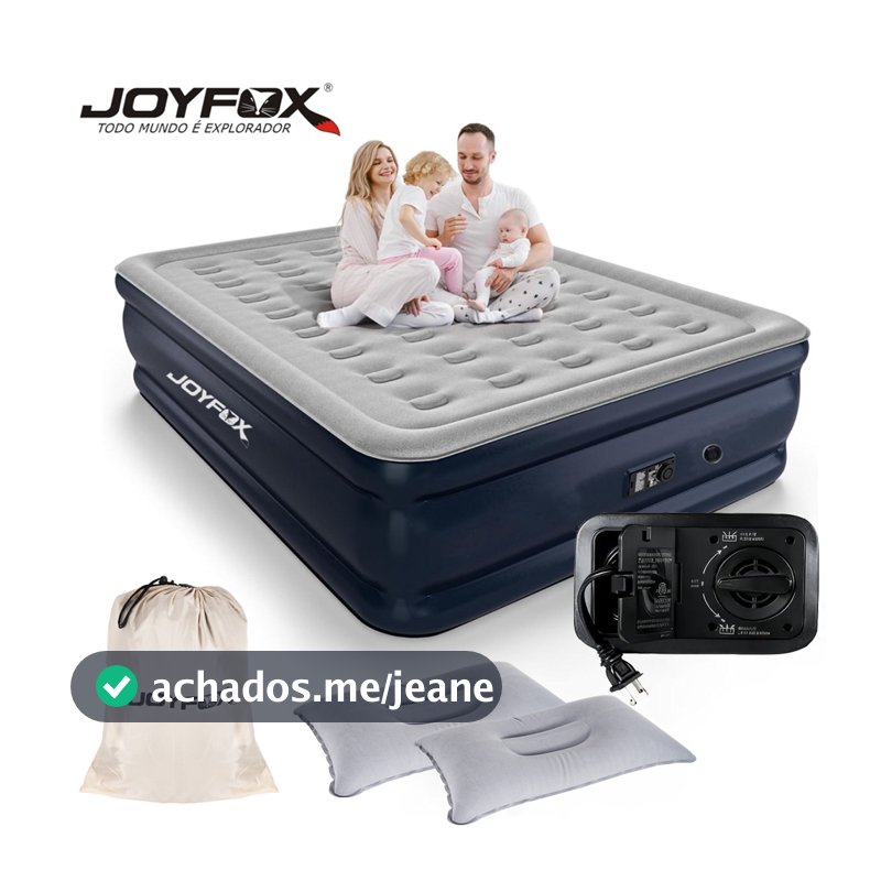 Colchão Inflável Casal Elétrico 20315444cm com Travesseiros Cama Inflável Queen Size 127V 220V JOYFOX