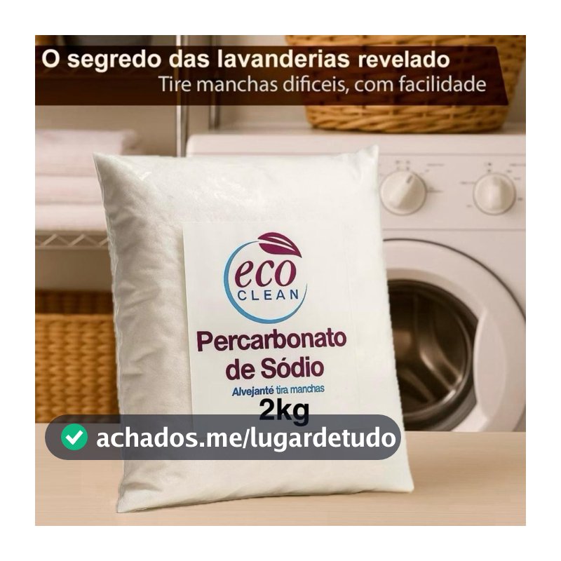 Percarbonato de Sódio 100% Puro Limpeza Em Geral Tira Manchas Roupas Brancas 500g/1kg /2kg