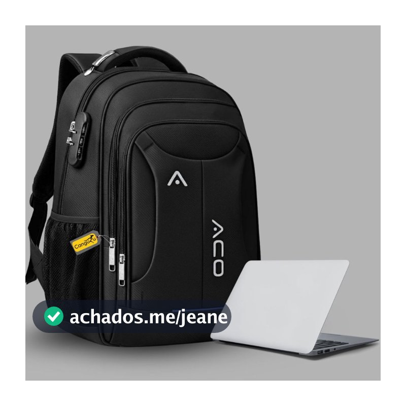 Mochila Feminina Masculina Reforçada Escolar Faculdade Trabalho Cadeado Alto Padrão Saída USB/FONE