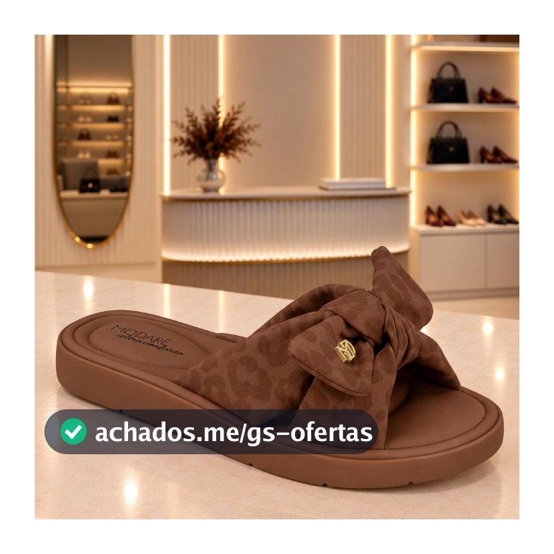 Sandália Slide Modare Laço Impermeável Palmilha Macia