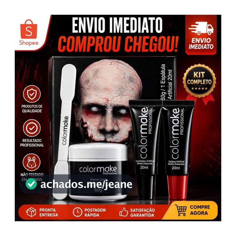 Kit Efeitos Especiais Colormake para  HALLOWEEN Ferida Machucado Cicatriz Sangue Falso