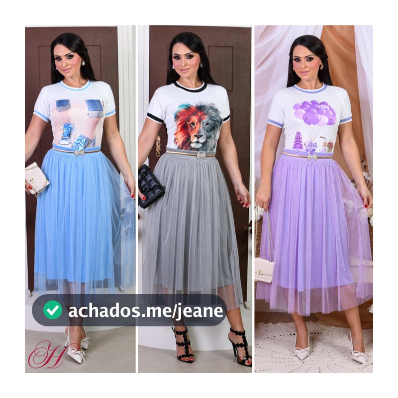 Saia Tule de Brilho Glitter Colorida Forrada Moda evangélica Para Congresso
