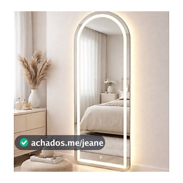 Espelho MADRI Corpo Inteiro 120x50cm com LED Touch 3 Tons Jateado Decorativo