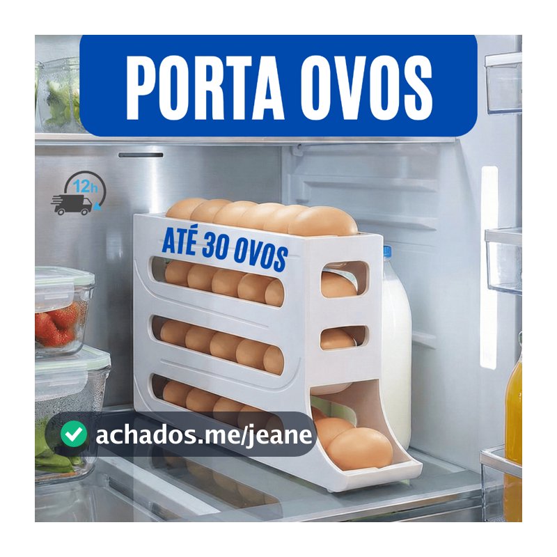 Porta Ovo 4 Andares Automático Deslizante Geladeira Suporte Organizador 30 Ovos