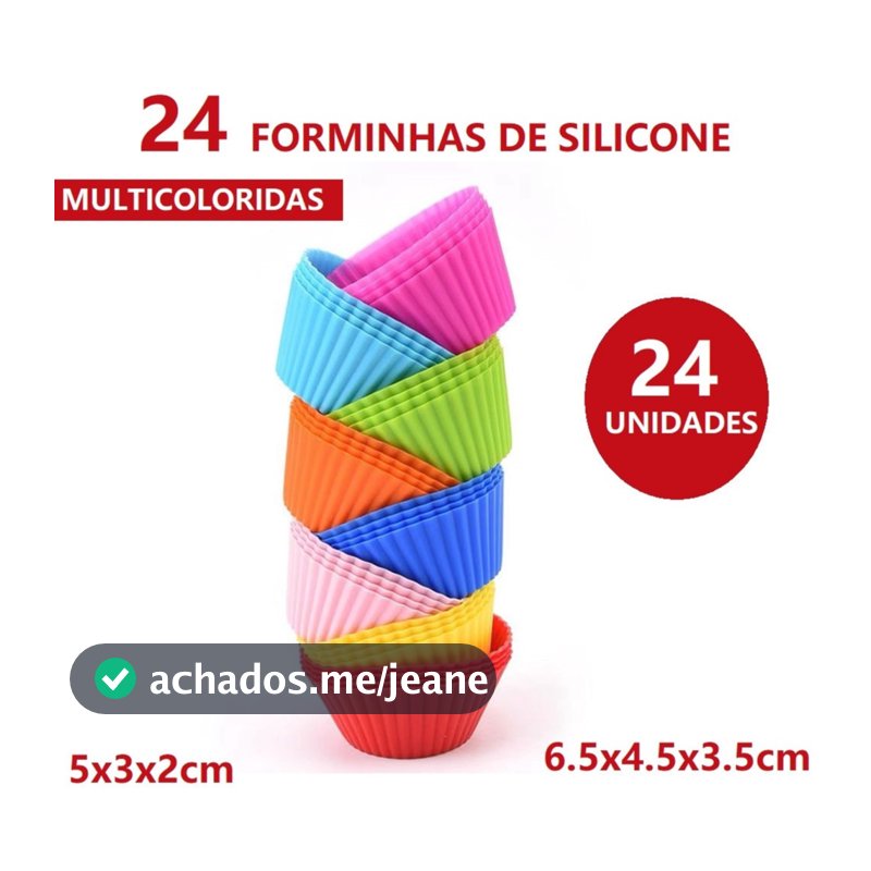 OFERTA Forminhas Multicolorida 24 ou 12Uns Forma Redonda 6.5cm Silicone Ou 5cm Brigadeiro Tortinha Bolinhos