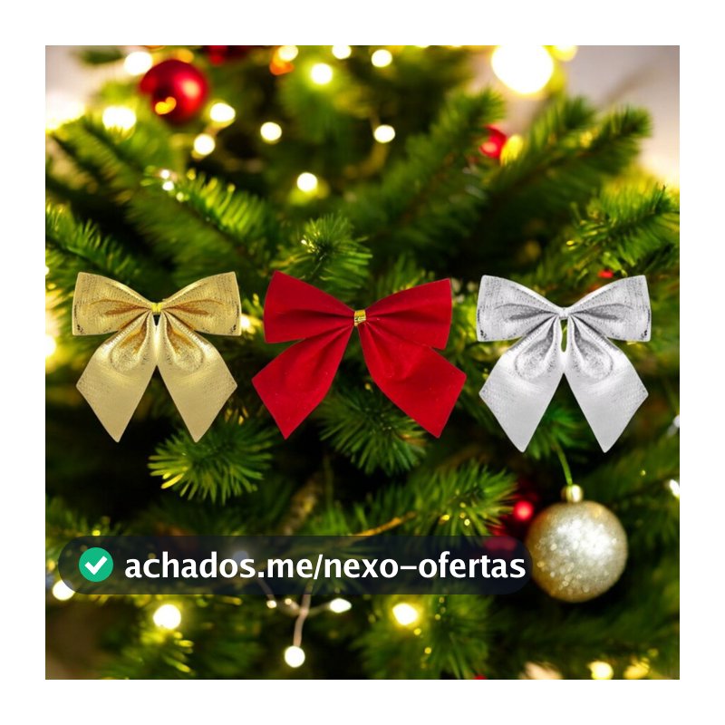 Kit 12 ou 24  Lacinhos Laços Enfeite Árvore de Natal Dourado Vermelho prateado mistos 5cm Natalino Decorativo decoração