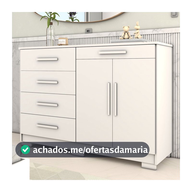 Cômoda Tailândia 2 Portas 5 Gavetas