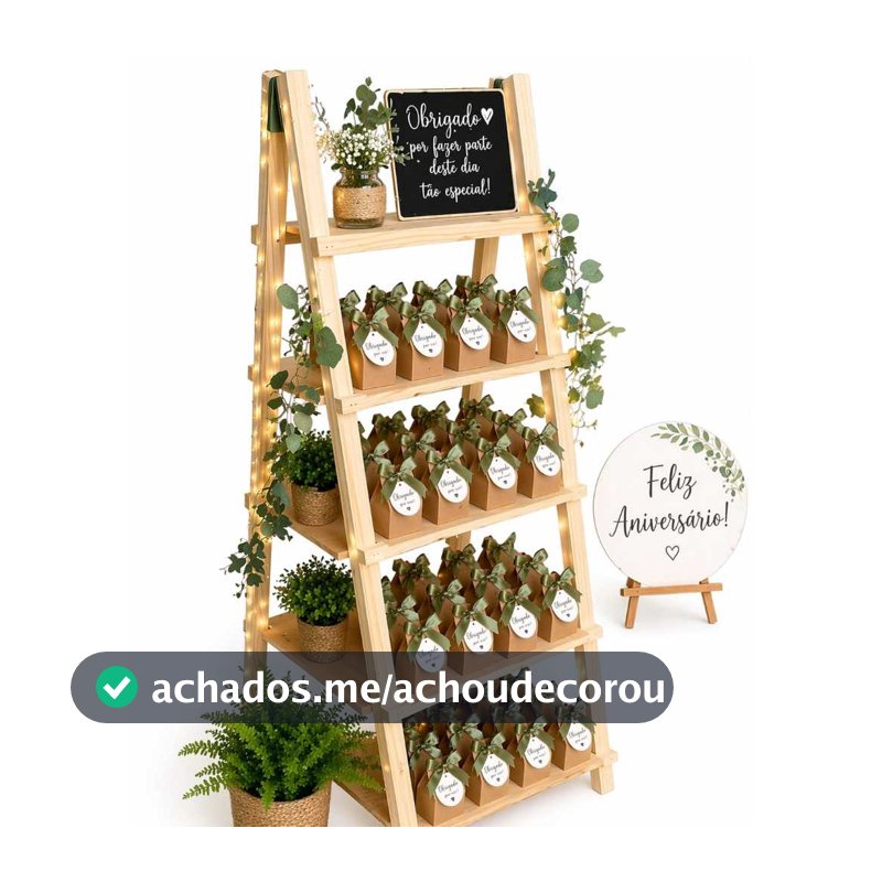 Escadinha 4 Andar De Chão Decorativa Festa em Pinus- Ideal para Eventos