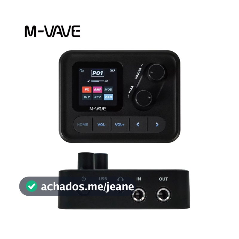 M-VAVE Pocket AMP – Processador multiefeitos para guitarra com tela HD de 1,54" / Cadeia de efeitos personalizável 6+1
