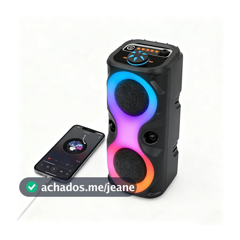 Caixa de som Bluetooth Portátil Com Led RGB Portátil FM USB TWS 30W Para Praia, Festa ou Viagem