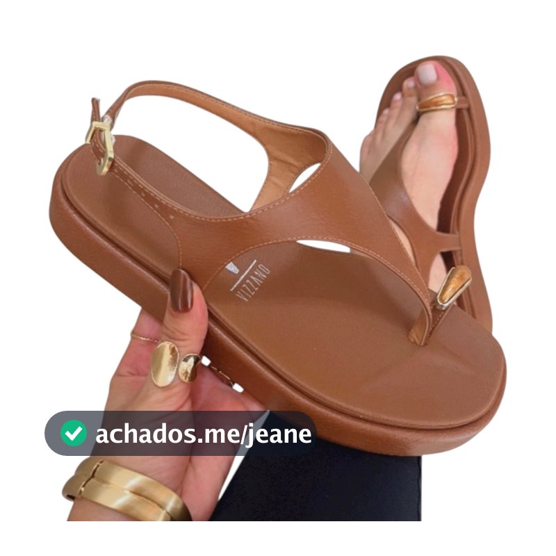 Sandália Vizzano papete lançamento de Dedo Ring Toe Rasteira Leve e Macia