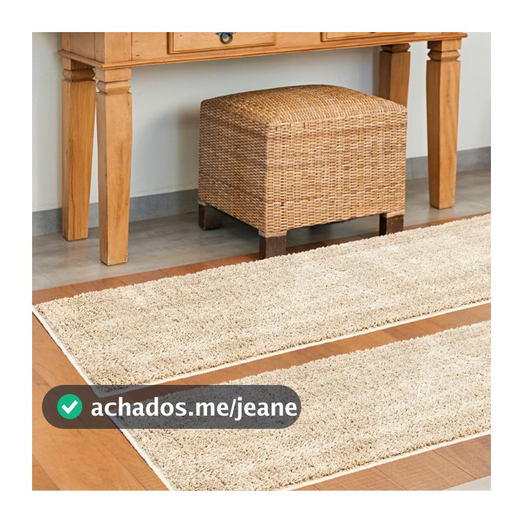 2 Tapete Passadeira 100x50 Pelinho Corredor Quarto Felpudo Beira Cama Pelo Várias Cores