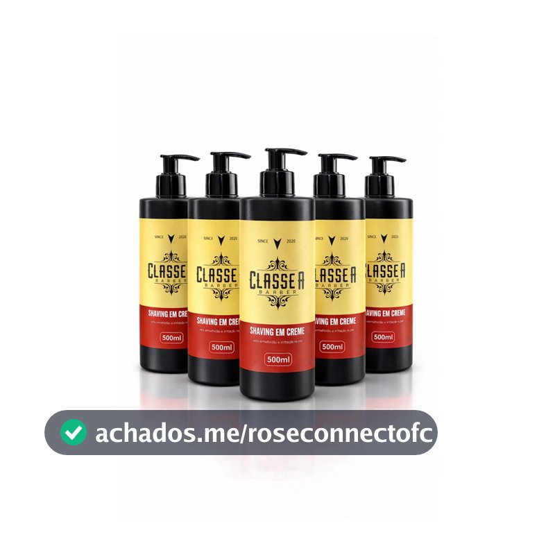 6x Shaving Em Creme Classe A 500m Creme De Barbear Pra Fazer Barba, Pezinho E Navalhado 6UN