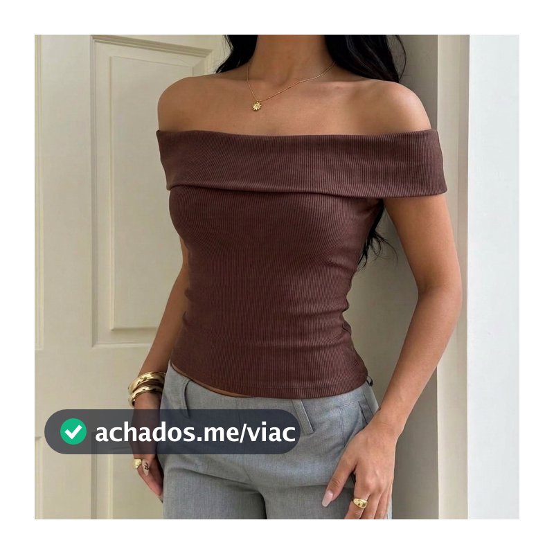 Blusa Feminina Ombro a Ombro Ribana De Algodão Tomara que Caia Elegante Básica