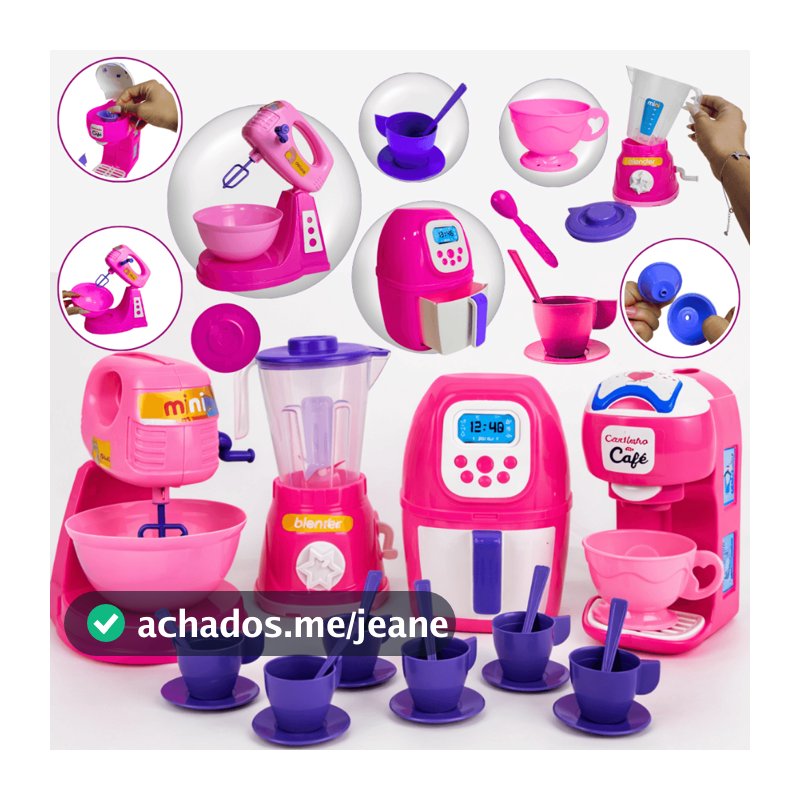 Kit Cozinha Infantil 25pcs Brinquedo Eletrodomésticos Comidinhas Acessórios