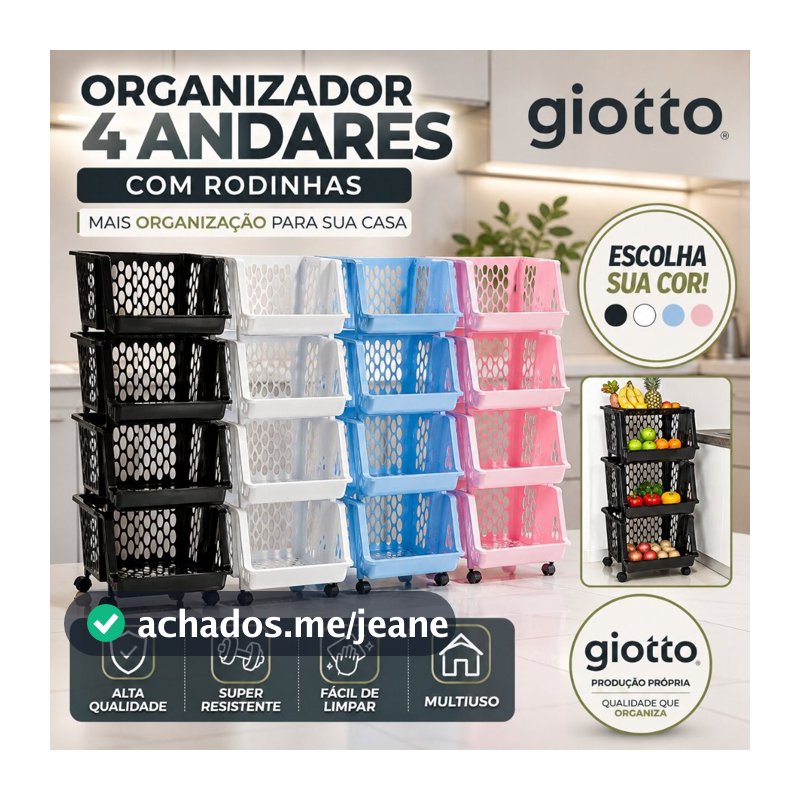 Cesto Fruteira De Chão Modular 4 Andares Organizador Fruteira utensilios quarto casa Detalhe Vazado