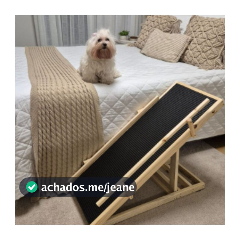 Rampa Pet Cachorro Antiderrapante Ajustável Cama King Size - Grades Laterais Inclusas