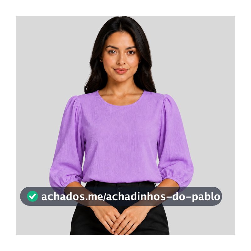 Blusa Feminina Manga 3/4 Gola Redonda Tecido Duna Soltinha Elegante Social Casual Trabalho Moda Evangélica – R&J