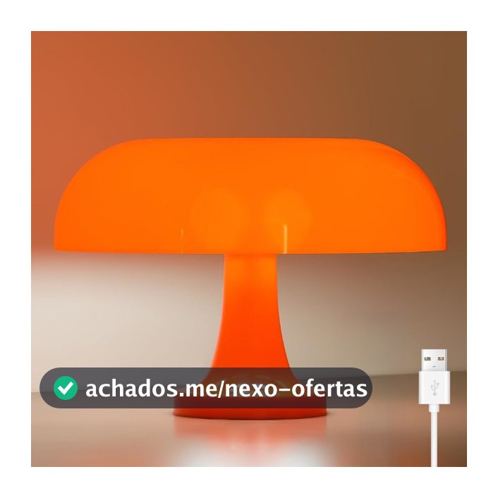 Abajur de Led Cogumelo Luminária Retrô USB para Estudo Quarto Sala Decoração Vintage